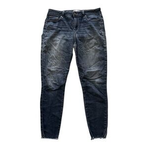 PAIGE Verdugo Ankle Raw Hem Skinny Jeans Size 29 | Stretch Denim l Dark Wash